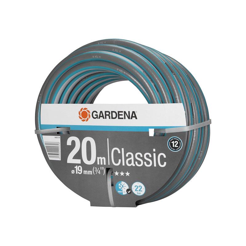 Gardena Classic Hose 19mm (3/4 Inch) 20m Universal Garden Hose 22 Bar Burst Pressure Hose Turquoise/Grey