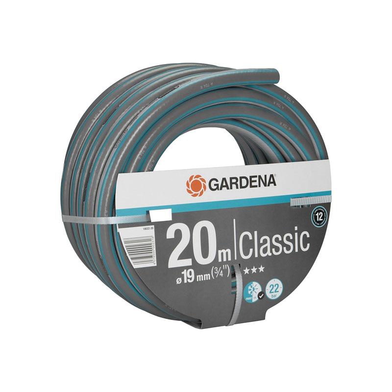 Gardena Classic Hose 19mm (3/4 Inch) 20m Universal Garden Hose 22 Bar Burst Pressure Hose Turquoise/Grey