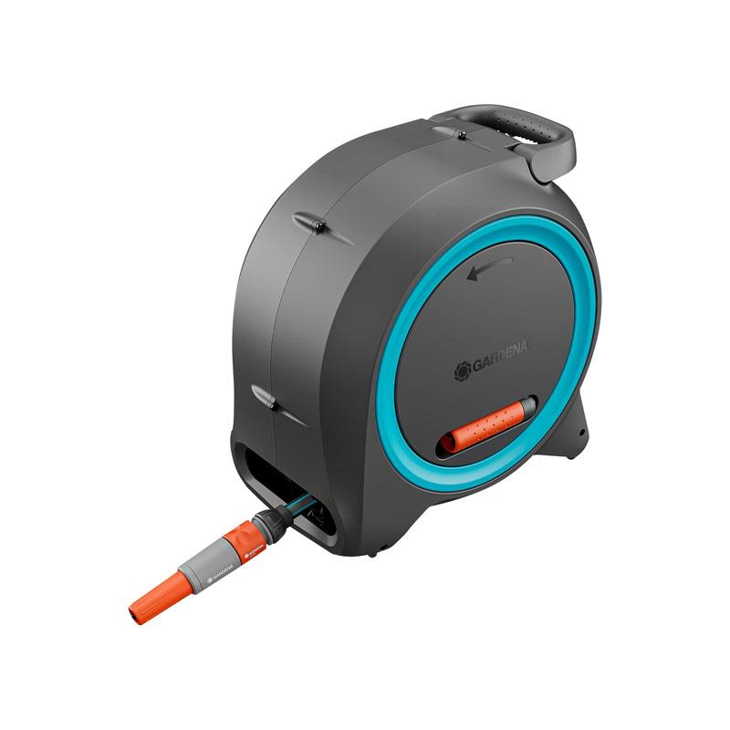Gardena Dual Hose Box M/L With 25m Hose Ready-To-Use For Floor Or Wall Installation Dark Grey/Turquoise/Orange Main image