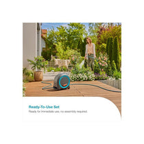 Gardena Dual Hose Box M/L With 25m Hose Ready-To-Use For Floor Or Wall Installation Dark Grey/Turquoise/Orange