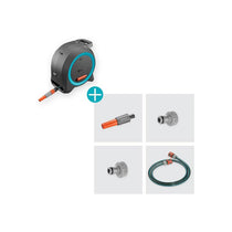 Gardena Dual Hose Box M/L With 25m Hose Ready-To-Use For Floor Or Wall Installation Dark Grey/Turquoise/Orange