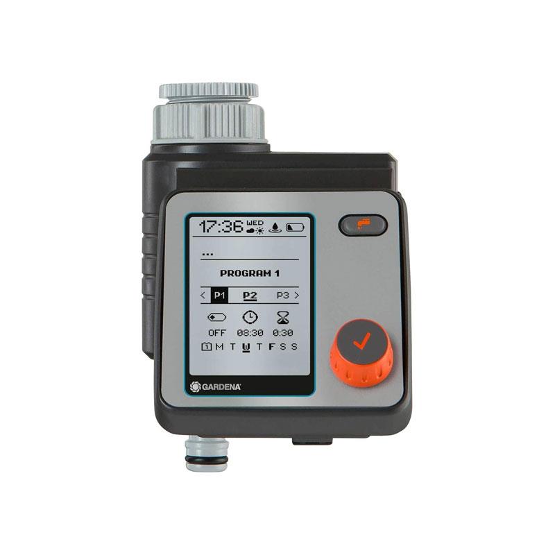 Gardena Water Control Master Automatic Time-Saving Watering 6 Schedules LCD Display Water Now Function Safe Stop Black/Grey/Orange