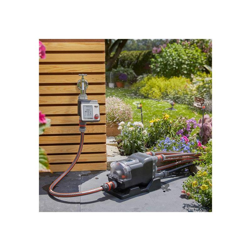 Gardena Water Control Master Automatic Time-Saving Watering 6 Schedules LCD Display Water Now Function Safe Stop Black/Grey/Orange