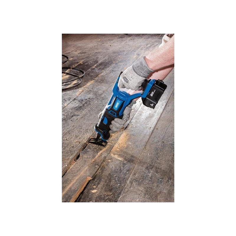 Draper D20 20V Brushless Reciprocating Saw 1 x 3.0Ah Battery And Fast Charger Blue/Black Secondary image
