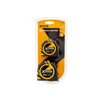 XTrade Metric/Imperial Tape Measure 8M/26' + 5m/16' Twinpack Black/Yellow