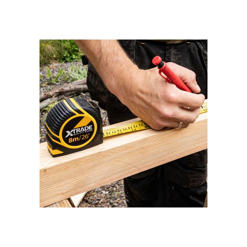XTrade Metric/Imperial Tape Measure 8M/26' + 5m/16' Twinpack Black/Yellow
