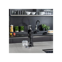 Bamix Deluxe Hand Held Stick Blender Food Processsor Multi-Purpose 2 Speeds 3 Stainless Steel Blades Grinder And Stand 200W Black