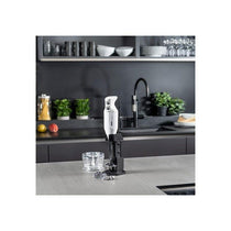 Bamix Deluxe Hand Held Stick Blender Food Processsor Multi-Purpose 2 Speeds 3 Stainless Steel Blades Grinder And Stand 200W White