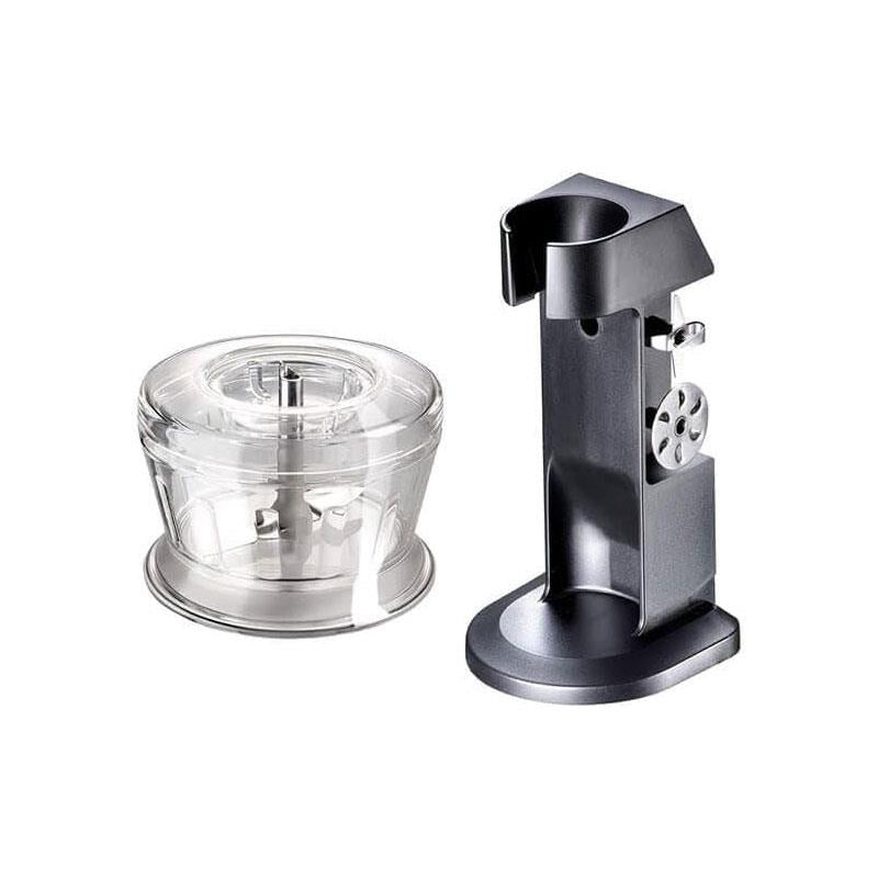 Bamix Deluxe Hand Held Stick Blender Food Processsor Multi-Purpose 2 Speeds 3 Stainless Steel Blades Grinder And Stand 200W White