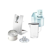 Bamix Superbox Hand Held Stick Blender Food Processsor Multi-Purpose 2 Speeds 5 Stainless Steel Blades Processor Powder Disc 1000ml Jug With Lid SliceSy And Stand 200W White