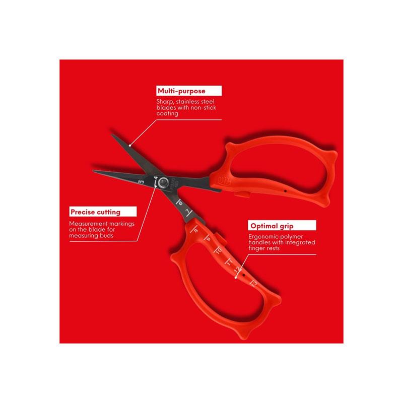 Felco 420 Precision Trimming Scissors Non-Stick Coating On Blade Reples Sap Stainless Steel Black/Red