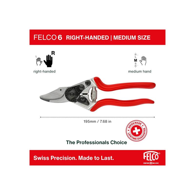 Felco FEL6 Model 6 Compact Secateurs Red