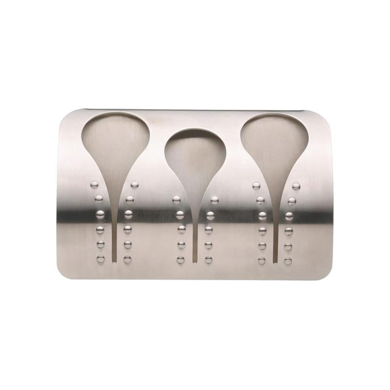 MasterClass Professional Triple Towel Holder Kitchen Roll Holder Stainless Steel Adhesive Mounting Silver