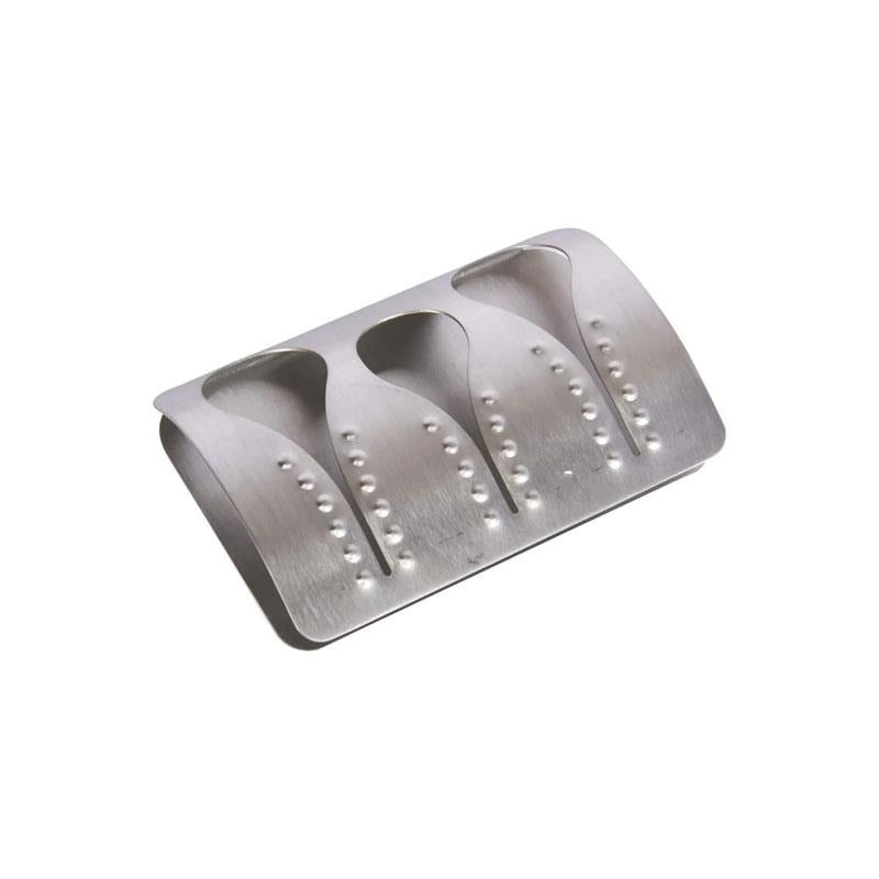 MasterClass Professional Triple Towel Holder Kitchen Roll Holder Stainless Steel Adhesive Mounting Silver