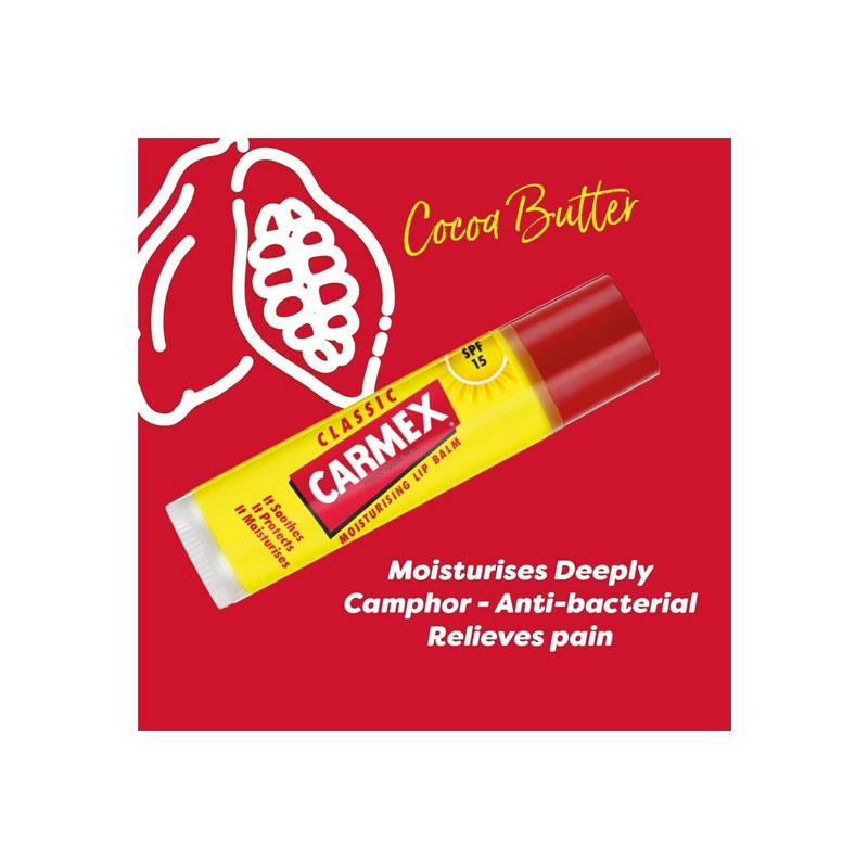 Carmex Classic Stick Ultra Moisturising Dry Chapped Lip Balm SPF15