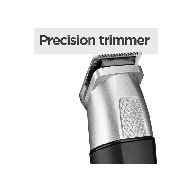 BaByliss Lithium Power 11-In-1 Multi-Trimmer Beard Trimmer Nose Hair Trimmer Cordless Grooming Kit Black/Grey