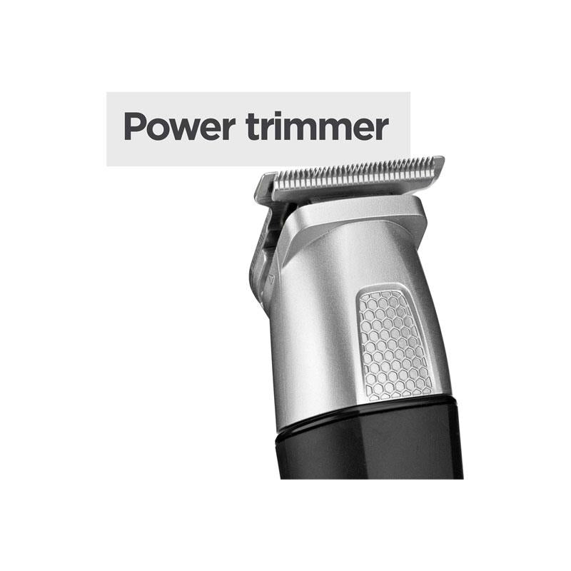 BaByliss Lithium Power 11-In-1 Multi-Trimmer Beard Trimmer Nose Hair Trimmer Cordless Grooming Kit Black/Grey