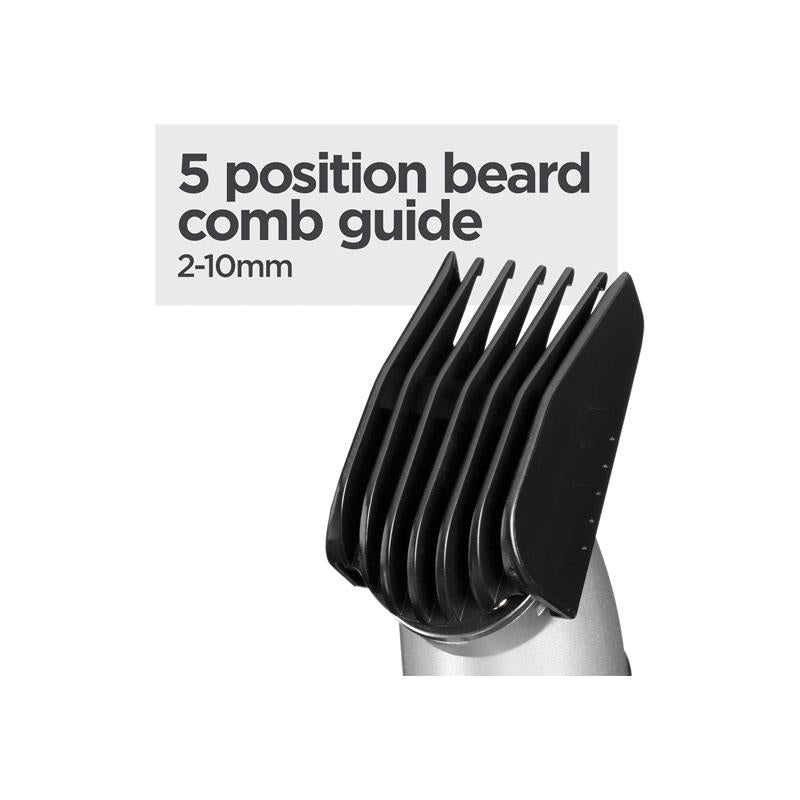 BaByliss Lithium Power 11-In-1 Multi-Trimmer Beard Trimmer Nose Hair Trimmer Cordless Grooming Kit Black/Grey