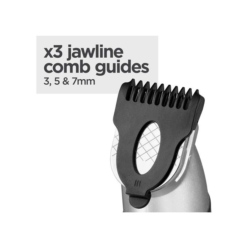 BaByliss Lithium Power 11-In-1 Multi-Trimmer Beard Trimmer Nose Hair Trimmer Cordless Grooming Kit Black/Grey