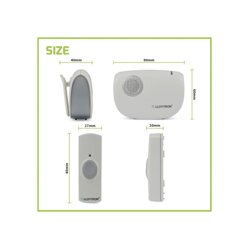 Lloytron Dingdong MIP3 Battery Operated Portable Door Chime Kit White