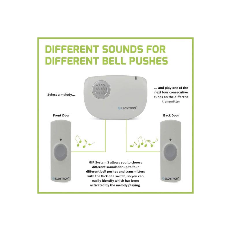 Lloytron Dingdong MIP3 Battery Operated Portable Door Chime Kit White