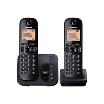 Panasonic Digital Cordless Answer Phone With Nuisance Calls Block 1.6 Inch Easy-To-Read Backlit Display Speakerphone Eco Mode Twin Black