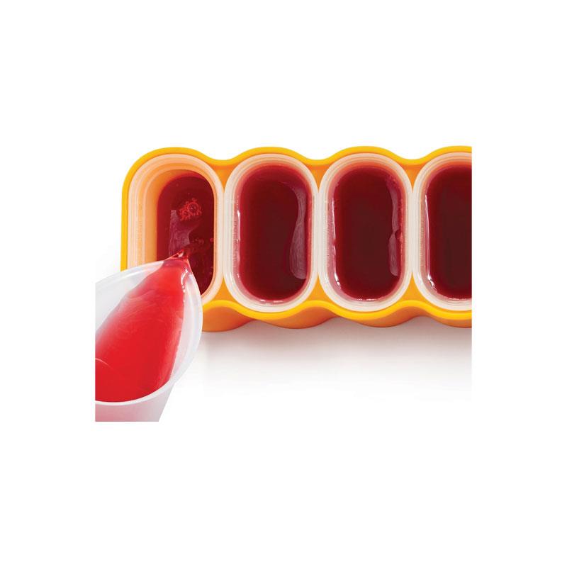 Zoku Ice Lolly Pop Mould 6 Classic Popsicle Molds In One Compact Tray With Sticks And Drip Guards Orange