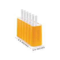 Zoku Ice Lolly Pop Mould 6 Classic Popsicle Molds In One Compact Tray With Sticks And Drip Guards Orange
