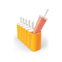 Zoku Ice Lolly Pop Mould 6 Classic Popsicle Molds In One Compact Tray With Sticks And Drip Guards Orange