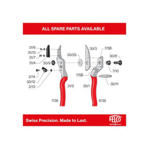 Felco Model 31 Anvil One Hand Pruning Secateur Straight Red