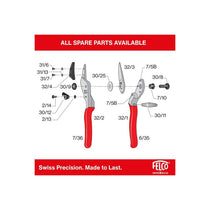 Felco Model 32 Anvil Pruning Secateurs Curved Blade Silver/Red