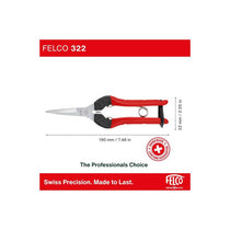 Felco Model 322 Snips 48mm Straight Chrome Coated Snipping Blade Silver/Red
