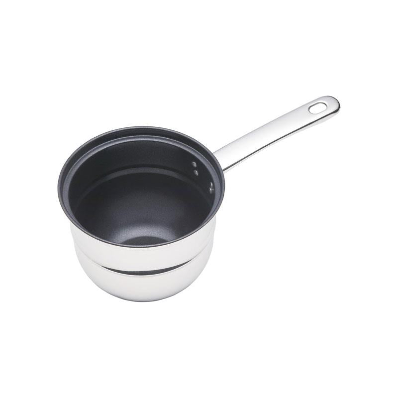 KitchenCraft Porringer/Bain Marie Saucepan Set Double Boiler Stainless Steel 16cm/5 Litres Silver