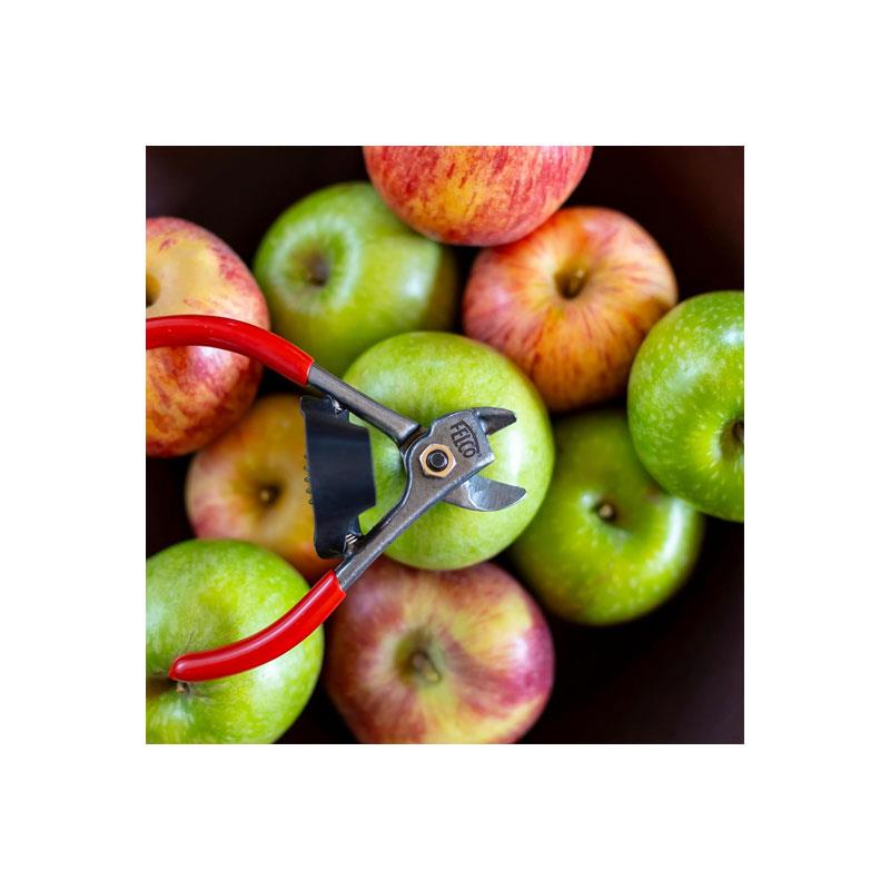 Felco Model 330 Fruit Clipper Carbon Steel Blades Anvil Style Cut Silver/Red
