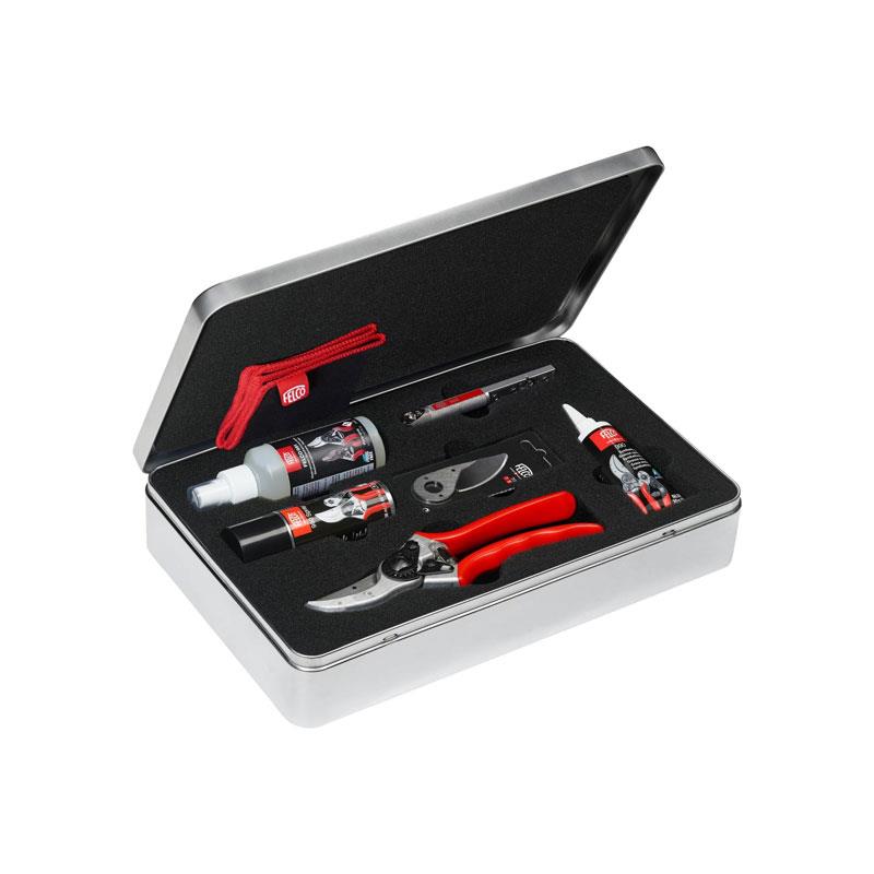 Felco Model 933 Model 2 Secateurs Service And Maintenance Box Spare Blade 2/3 Lubricating Spray Sap Remover Grease Sharperner Adjustment Key 2/30 Cleaning Towel