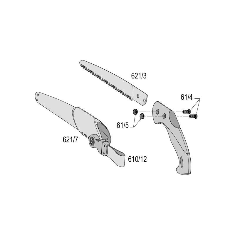 Felco 621/3 Straight Cut Pull Stroke Saw 80mm Cut 240mm Blade Red
