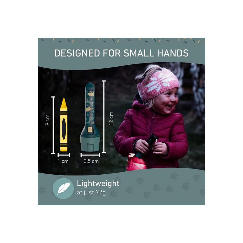 Ledlenser KIDBEAM4 Kids Torch 4 Colour LED AAA Battery Dinosaur Torch Pocket Clip Auto Shut-Off Fireman Gift For Children Green