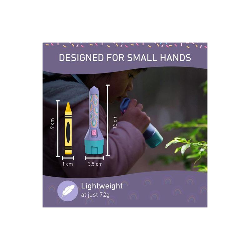 Ledlenser KIDBEAM4 Kids Torch 4 Colour LED AAA Battery Dinosaur Torch Pocket Clip Auto Shut-Off Fireman Gift For Children Purple