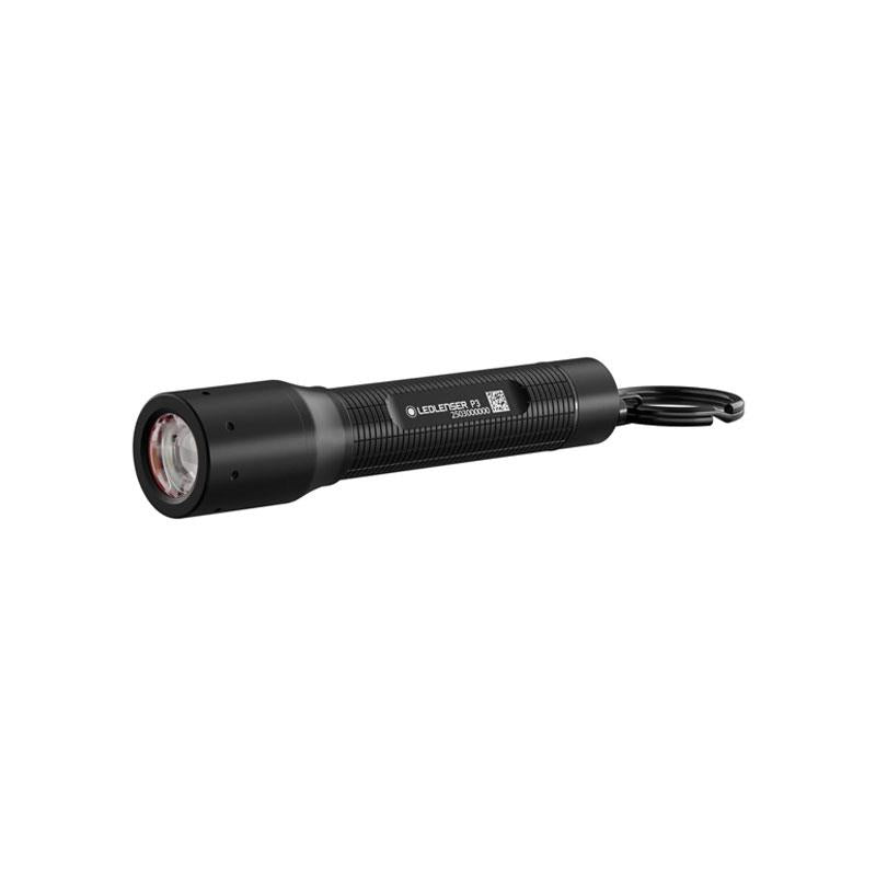 Ledlenser P3 LED Small Torch 130lm 110m Adjustable Focus IP54 Water Resistant 6.5 Hour Battery 1 AAA Battery Powered Keyring Flashlight Black Main image