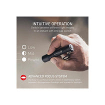 Ledlenser P3 LED Small Torch 130lm 110m Adjustable Focus IP54 Water Resistant 6.5 Hour Battery 1 AAA Battery Powered Keyring Flashlight Black