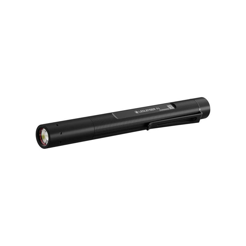 Ledlenser P4 LED Pen Torch 180lm 90m Adjustable Focus Water Resistant 23 Hour Run Time AAA Battery Powered Mini Flashlight With Pocket Clip Black