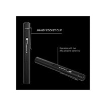 Ledlenser P4 LED Pen Torch 180lm 90m Adjustable Focus Water Resistant 23 Hour Run Time AAA Battery Powered Mini Flashlight With Pocket Clip Black