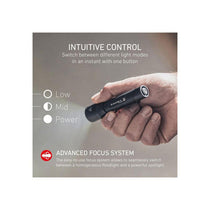 Ledlenser P5 LED Torch Pocket Size 200lm 170m Adjustable Focus 8 Hour Battery IP54 Water Resistant 1 AA Battery Powered Flashlight Black