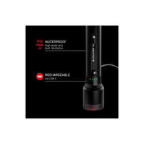 Ledlenser P6R LED Rechargeable Torch Super Bright 1200lm 320m Adjustable Focus 4 Modes Powerful 60 Hour Battery IP68 Waterproof Tactical Flashlight USB-C Black