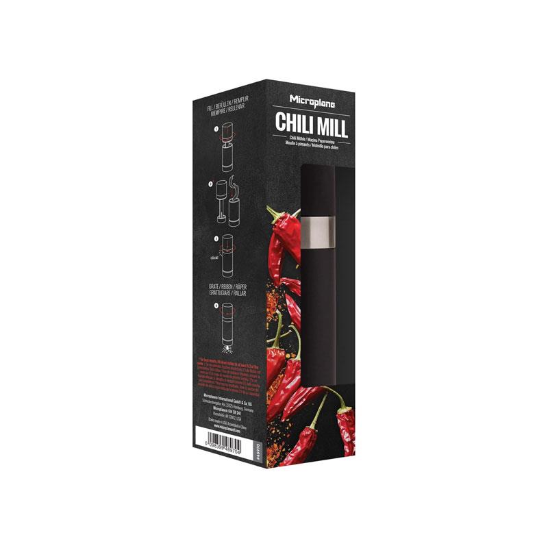 Microplane Chilli Mill Chili Grinder For Dried Chili Peppers Stainless Steel Black