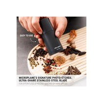 Microplane Spice Mill 2-In-1 Manual Spice Mill With Ultra-Sharp Stainless-Steel Blade Airtight Storage Afterdark Grey