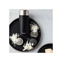 Microplane Universal Mill Stainless Steel Grater With Lid Black