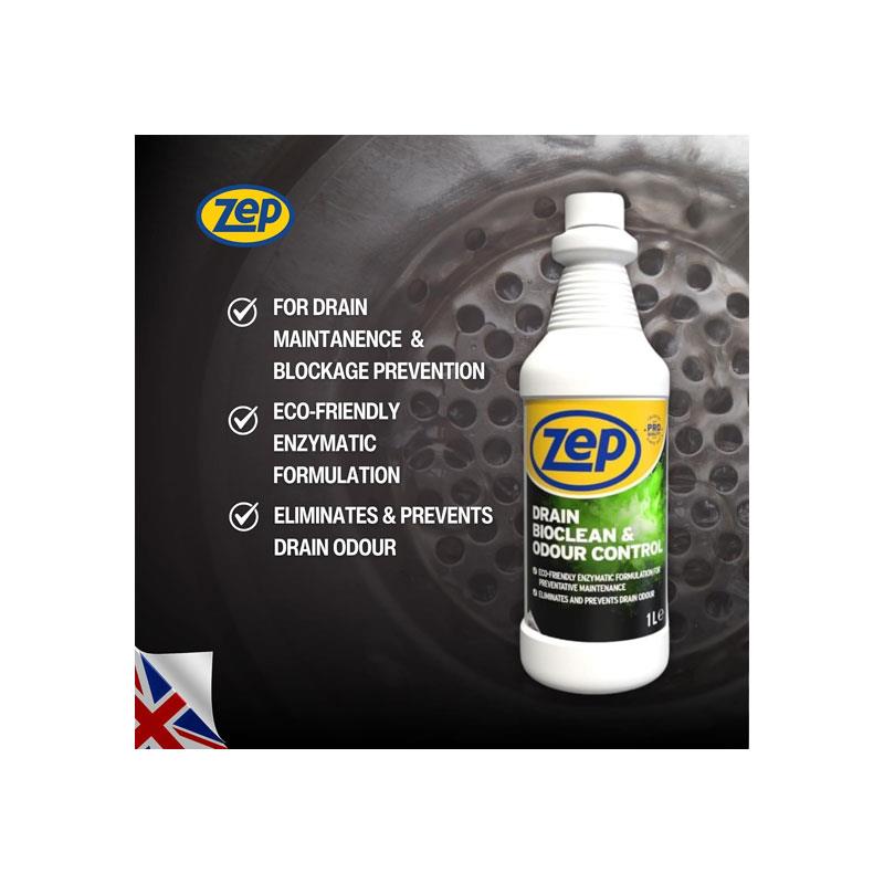 Zep Drain Bioclean And Odour Control Enzyme Drain Cleaner Sink Cleaner 1 Litre