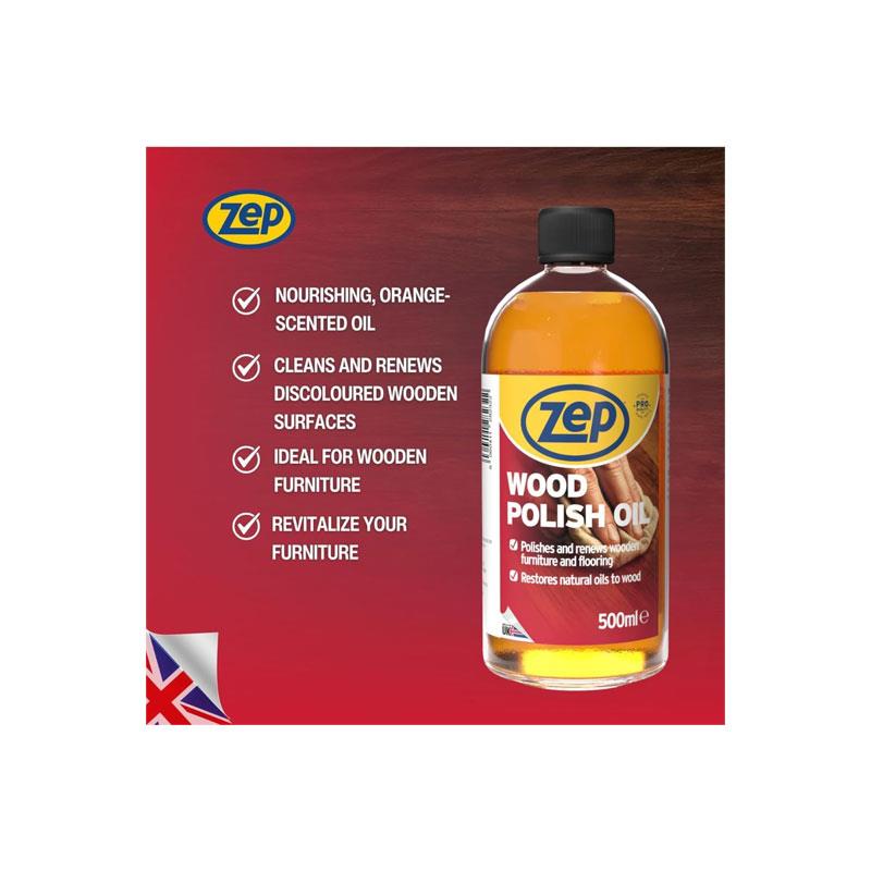 Zep Wood Polish Oil 500ml Furniture Floor Restorer Shine And Protection Secondary image