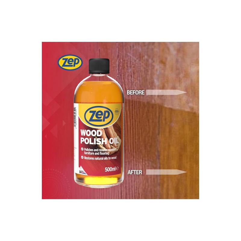 Zep Wood Polish Oil 500ml Furniture Floor Restorer Shine And Protection
